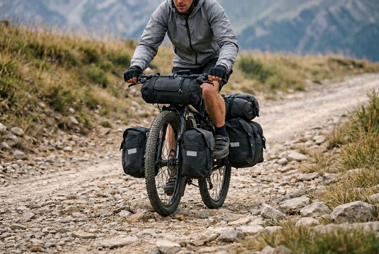 Bici carica su fondo sconnesso